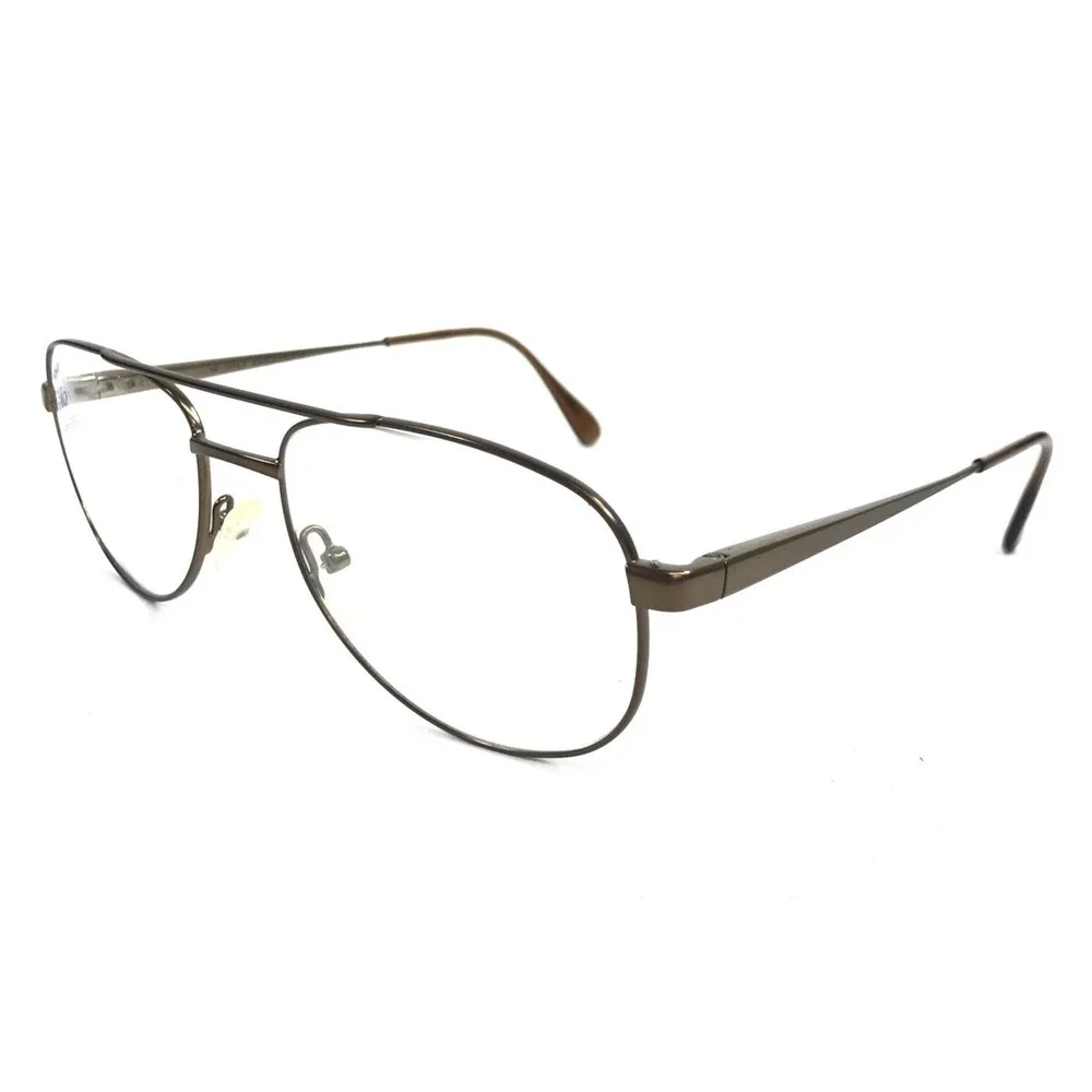 Safilo Eyeglasses Frames ELASTA 7115 7ZB Polished Brown Pilot Wire Rim 56-18-145